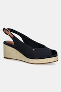 Tommy Hilfiger sandały FLAG MID WEDGE ESPAD SLINGBACK kolor granatowy FW0FW08595
