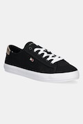Tenisky Tommy Hilfiger VULC CANVAS LACE UP SNEAKER černá barva, FW0FW08647