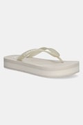 Žabky Calvin Klein Jeans BEACH SANDAL FLATFORM TPU dámské, béžová barva, na platformě, YW0YW01830