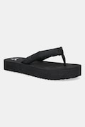 Σαγιονάρες Calvin Klein Jeans BEACH SANDAL FLATFORM TTXR SATIN χρώμα: μαύρο, YW0YW01723