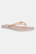 Calvin Klein Jeans japonki THONG+ TPU METALLIC damskie kolor różowy na płaskim obcasie YW0YW01720