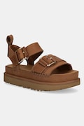 Шкіряні сандалі UGG Goldenstar Villa колір коричневий на платформі 1167392-CHE