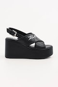 Karl Lagerfeld sandale de piele WENDY culoarea negru, KL33372