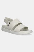 Calvin Klein bőr szandál FLAT ADJ SANDAL EYELET szürke, női, HW0HW02488