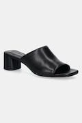 Kožené šľapky Vagabond Shoemakers PIPER dámske, čierna farba, na podpätku, 5921-201-20