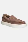 Calvin Klein mocasini din piele intoarsa MOCCASIN SUEDE barbati, culoarea maro, HM0HM01794