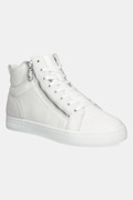 Kožené tenisky Calvin Klein Jeans CLASSIC CUPSOLE ZIP MID IN biela farba, YM0YM01156