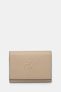 Peněženka Calvin Klein Jeans béžová barva, LV04K1078G