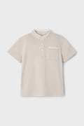 Mayoral tricou polo copii culoarea bej, neted, 3102