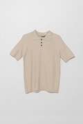 United Colors of Benetton polo din amestec de in pentru copii culoarea bej, neted, 104NC3005