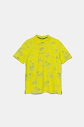 Дитяче бавовняне поло United Colors of Benetton колір зелений візерунок 36Y4C301W