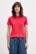 Tommy Jeans polo damskie bawełniane z elastanem czerwone DW0DW20160