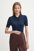 Тениска с яка Tommy Hilfiger дамска в тъмносиньо WW0WW45511
