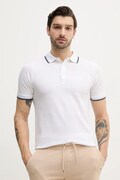Lindbergh polo bawełniane męski kolor biały gładki 30-404010