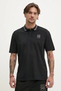 Поло HUGO x RACING BULLS чоловіче колір чорний з принтом 50542748