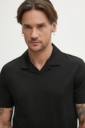 Βαμβακερό μπλουζάκι πόλο HUGO ανδρικό, χρώμα: μαύρο, 50542961