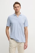 Πόλο με μείγμα με λινό Calvin Klein χρώμα: μπλε, K10K114136