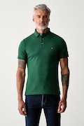 Tommy Hilfiger polo bawełniane z elastanem zielone MW0MW17771