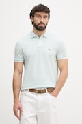 Tommy Hilfiger polo męskie z dodatkiem lnu turkusowe MW0MW33140
