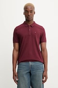Tommy Jeans polo bawełniane kolor bordowy gładki DM0DM20676
