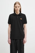 Bavlnené polo tričko Kenzo Pop pánske, čierna farba, jednofarebné, FF55PO5424PU.99J
