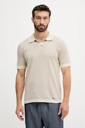 United Colors of Benetton polo de bumbac culoarea bej, cu imprimeu, 1094K301J