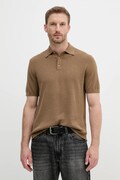 Polo tričko United Colors of Benetton pánske, zelená farba, jednofarebné, 14HAU301K