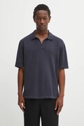 Maison Kitsuné polo bawełniane Bold Fox Head Embroidered męski kolor szary gładki OM00205KT1135