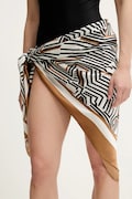 Max Mara Beachwear eșarfă de plajă de mătase culoarea maro, 2516541019600