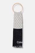Βαμβακερό μαντήλι Calvin Klein γυναικείο, χρώμα: μαύρο, K60K612979