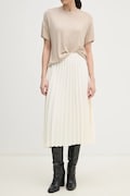 Спідниця Tommy Hilfiger колір бежевий midi розкльошена WW0WW43886