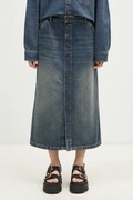 Дънкова пола Carhartt WIP Marvin Skirt в синьо среднодълга със стандартна кройка I034647.014Q