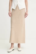 Samsoe Samsoe linen skirt SAAGNETA beige color F24200182