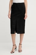 Φούστα από λινό μείγμα Calvin Klein Jeans χρώμα: μαύρο, J20J225327