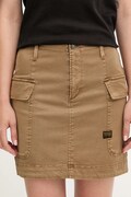 G-Star spódnica jeansowa kolor brązowy mini rozkloszowana D25235-C106