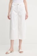 United Colors of Benetton spodnie damskie kolor biały proste high waist 4LEDDF09P