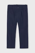 Detské nohavice s prímesou ľanu Mayoral tmavomodrá farba, jednofarebné, 3563