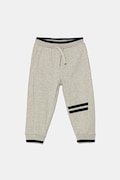 United Colors of Benetton pantaloni de trening din bumbac pentru copii culoarea gri, cu imprimeu, 3BC1GF04O