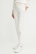Armani Exchange spodnie dresowe bawełniane damskie kolor beżowy z aplikacją XW000503 AF12804