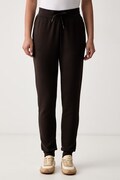 Armani Exchange спортивні штани жіночі з бавовною коричневі regular waist XW000824 AF10818