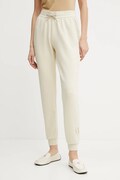 Armani Exchange teplákové nohavice dámske béžové regular waist XW000828 AF13397