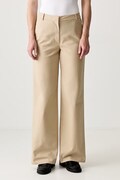 A.P.C. pantalon margaret spodnie bawełniane damskie beżowe high waist COHFU.F08476