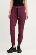 Dkny spodnie dresowe damskie kolor bordowy gładkie DP5P3496