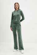 Juicy Couture spodnie dresowe kolor zielony gładkie JCSEBJ001