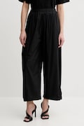Pinko spodnie bawełniane damskie kolor czarny szerokie high waist 105210 A2LD