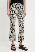 Weekend Max Mara pantaloni femei, culoarea negru, evazati, medium waist, 2515131122600