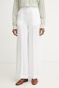 United Colors of Benetton spodnie damskie lniane białe high waist 4AGHDF08K