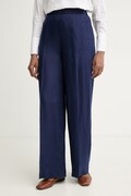 United Colors of Benetton spodnie damskie lniane granatowe high waist 4AGHDF08K