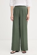 United Colors of Benetton spodnie damskie lniane Zielone high waist 4AGHDF08K