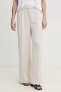 Kalhoty Calvin Klein dámské, béžová barva, široké, high waist, K20K208214